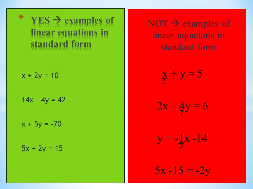 The Standard Form Of A Linear Equation Talkchannels Goal Write A Linear Equation In Standard Form Use The
