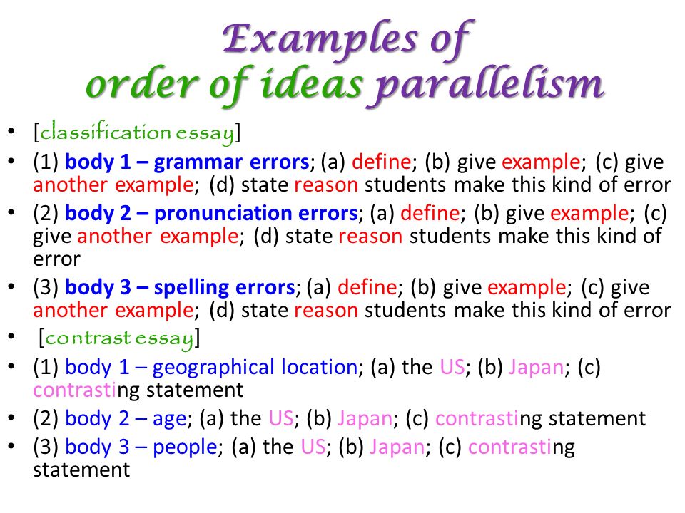 examples of a classification essay