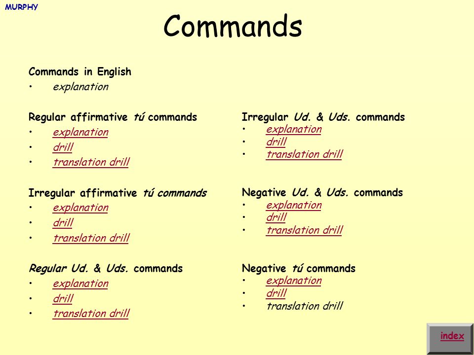 tu commands
