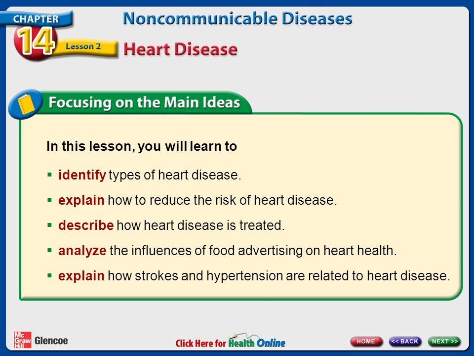 In this lesson, you will learn to  identify types of heart disease.