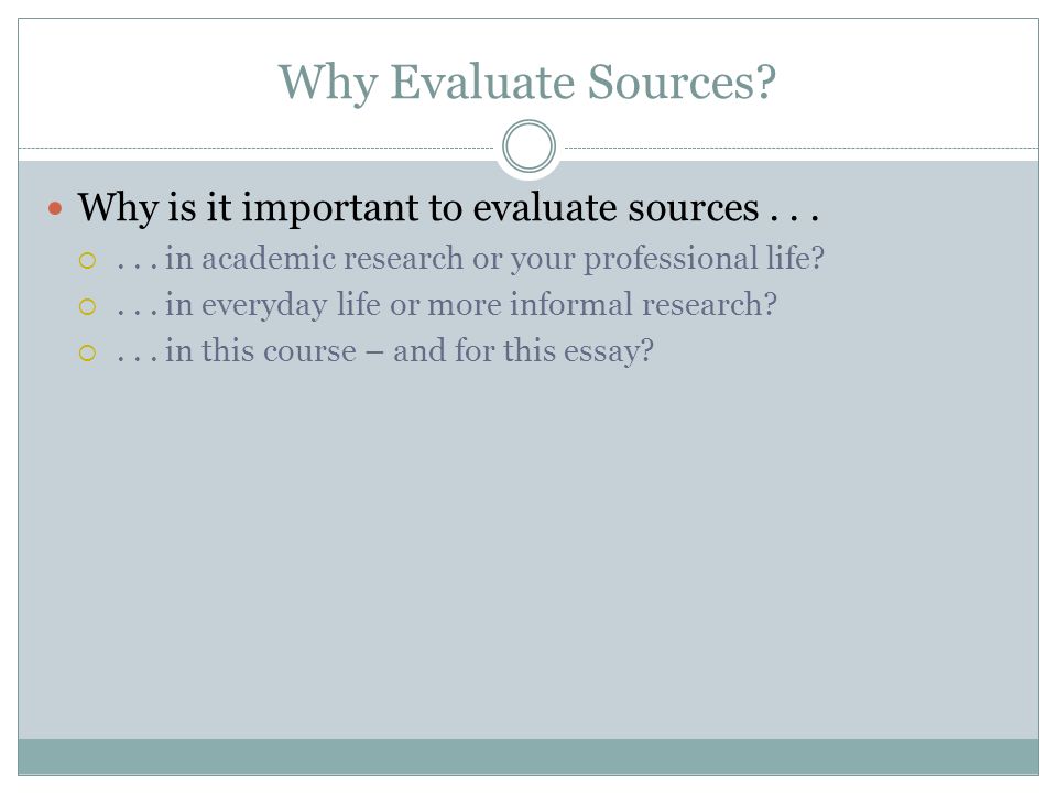 Sources for a research paper
