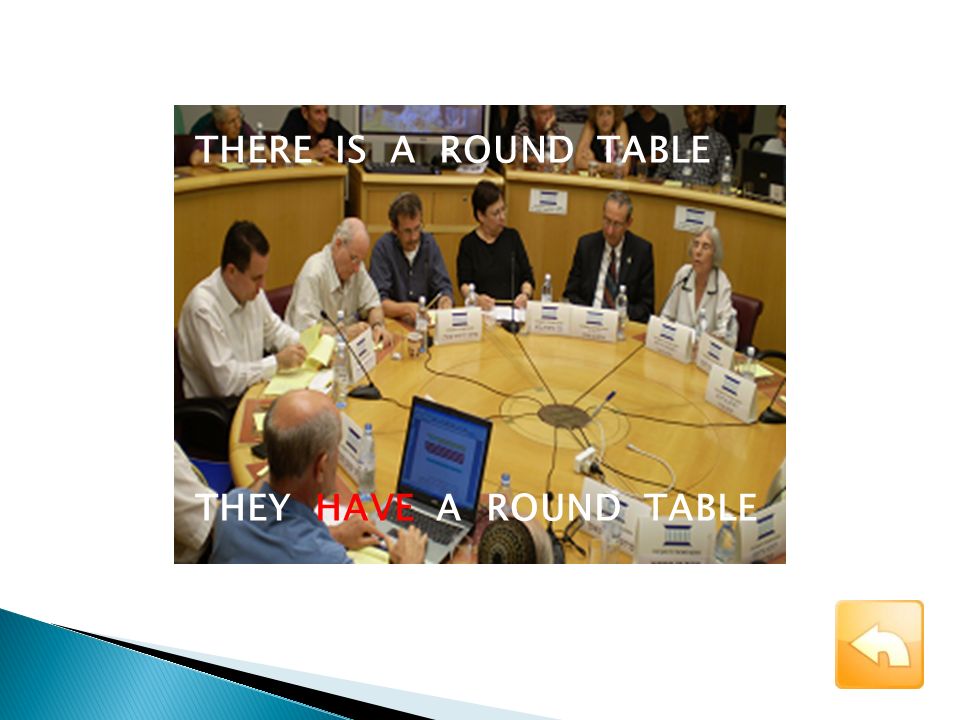 THERE IS A ROUND TABLE THEY HAVE A ROUND TABLE