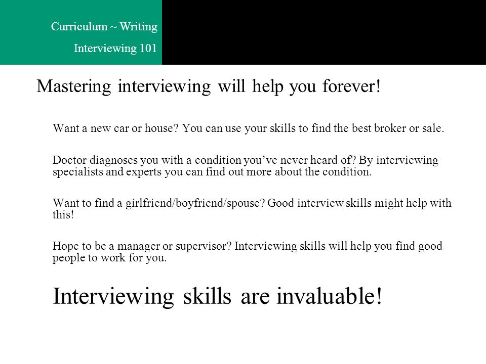 good interviewing skills