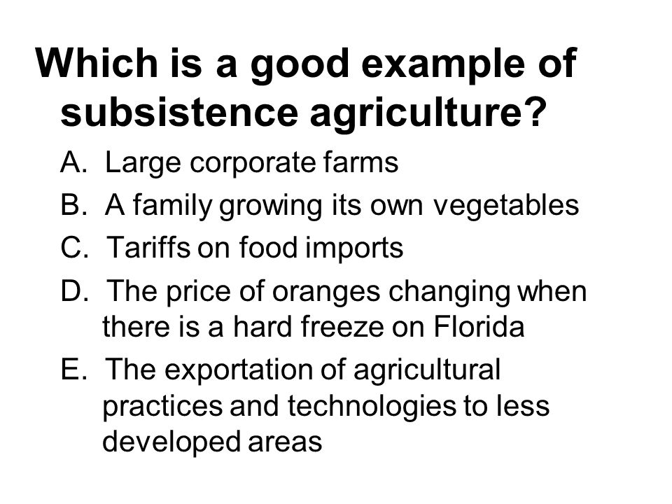 agriculture examples