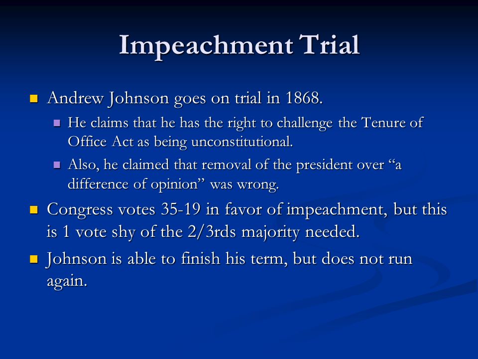 Image result for andrew johnson's impeachment trial