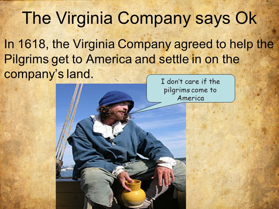 Pilgrims ask to go to Virginia Eventually the Pilgrims went to the Virginia Company and asked if they could settle in America and start their own colony under the protection of the Virginia Company.