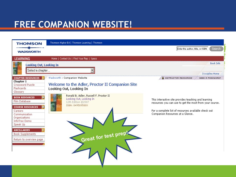 FREE COMPANION WEBSITE! Great for test prep!