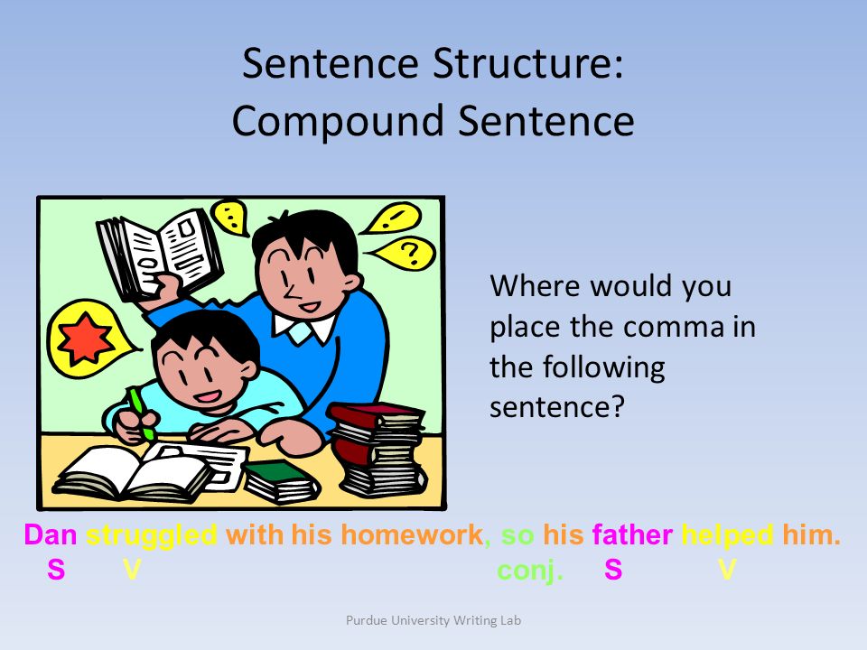 Purdue University Writing Lab Where would you place the comma in the following sentence.