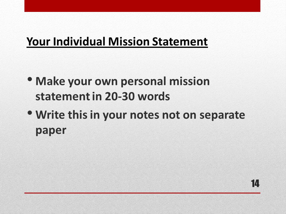 how to write your own mission statement
