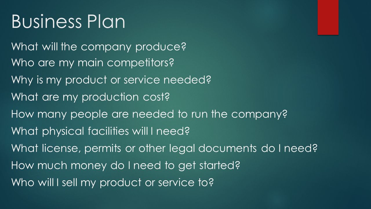 What Is Needed In A Business Plan