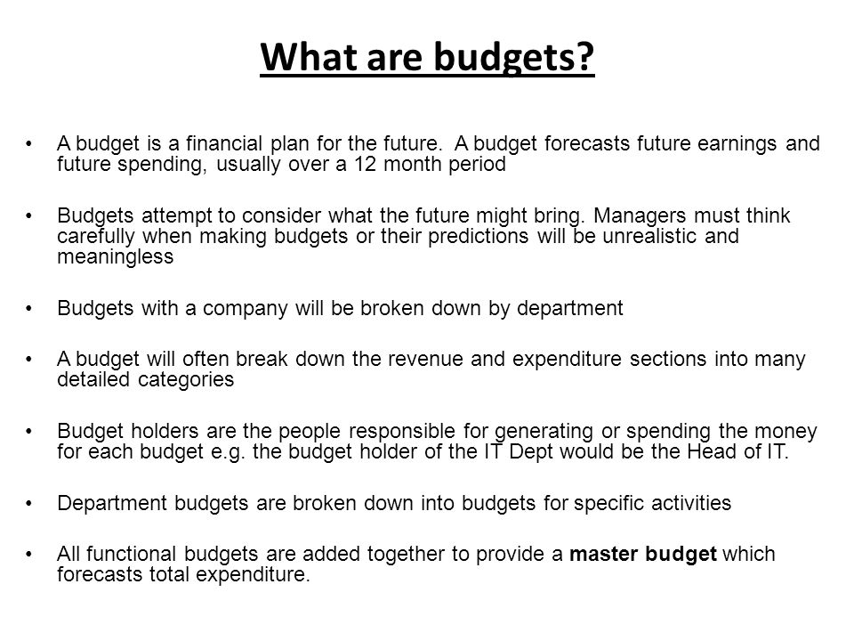 12 month budget plan