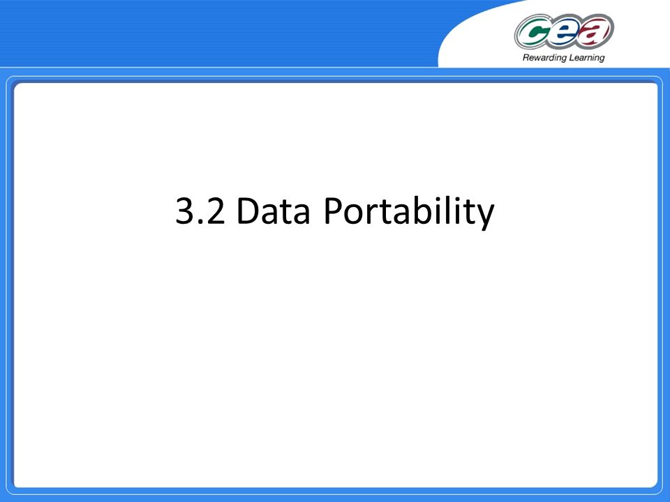 3.2 Data Portability