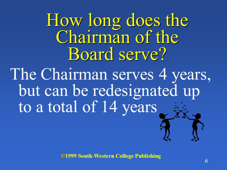 5 How long do most Board Members serve.