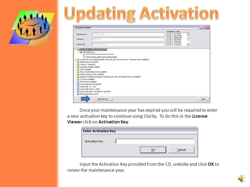 To review your activation license click on Help and then License Information.
