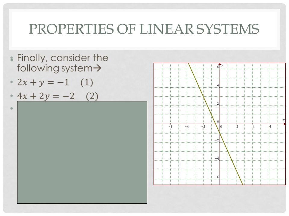 PROPERTIES OF LINEAR SYSTEMS
