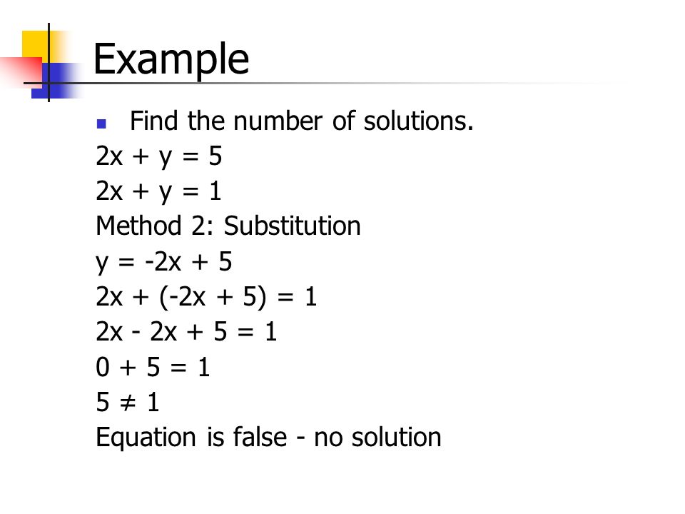 Example Find the number of solutions.