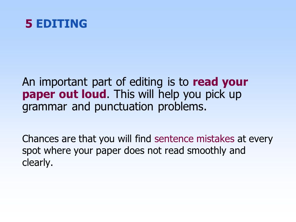 Chances are that you will find sentence mistakes at every spot where your paper does not read smoothly and clearly.