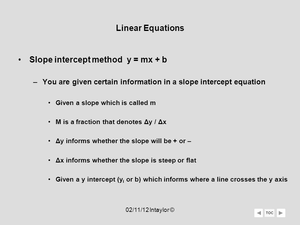 Linear Equations 02 11 12 Lntaylor Table Of Contents Learning 6 Linear Equations
