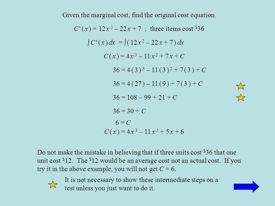 Given The Marginal Cost Find Original Equation C X Given The Marginal Cost Find Original Equation