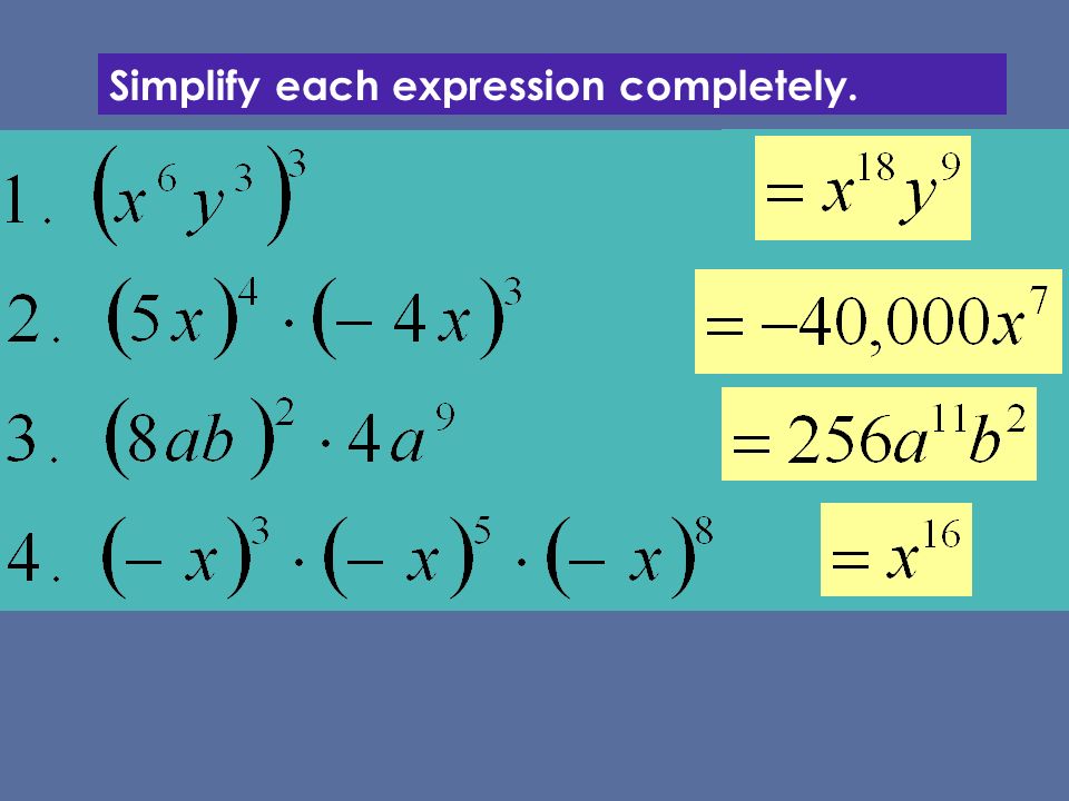 Simplify each expression completely.