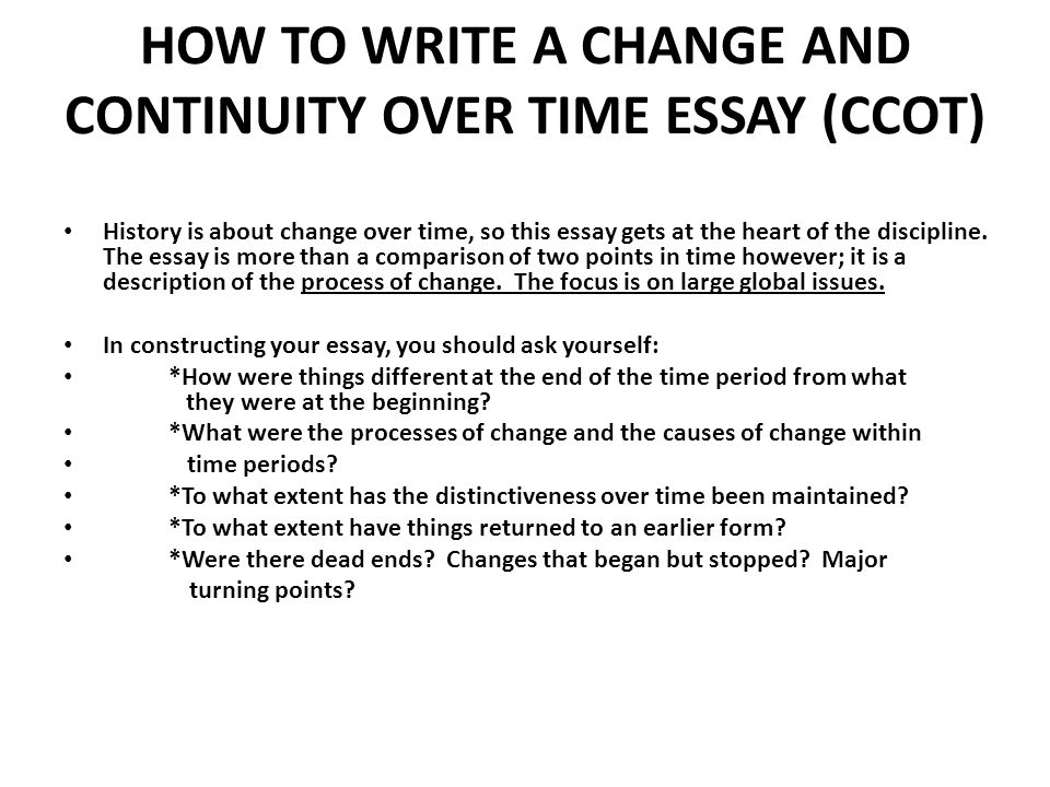 Ap essay change over time