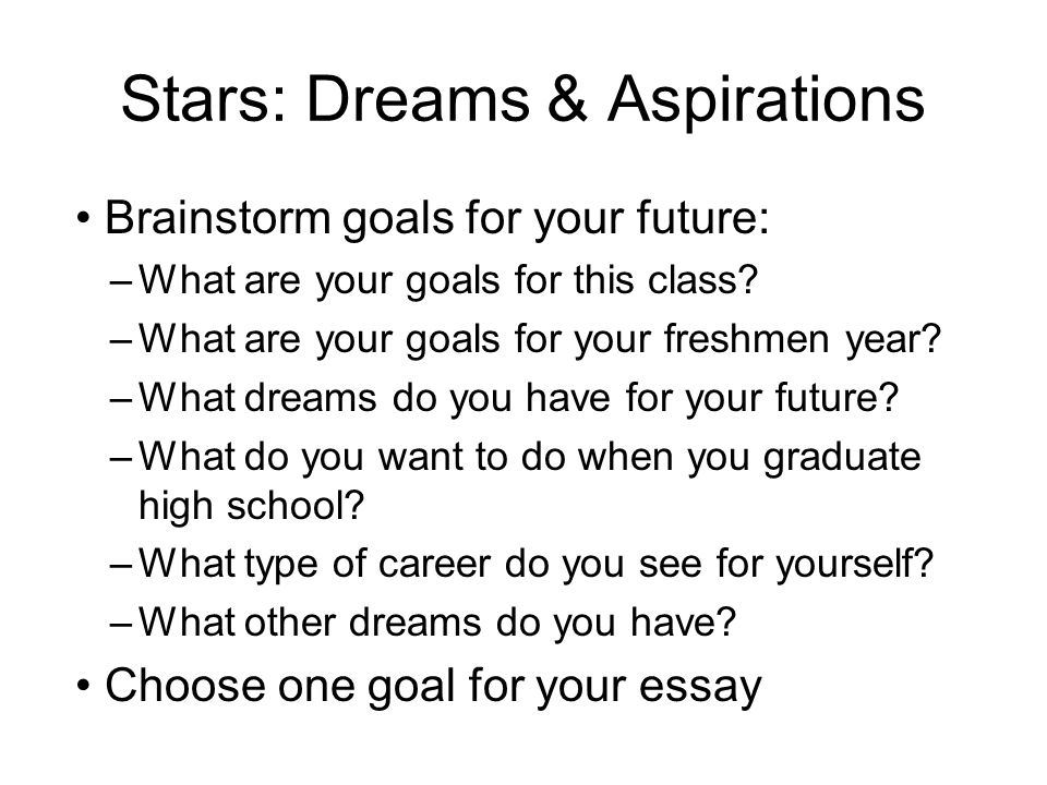 Essay on Goals and Aspirations