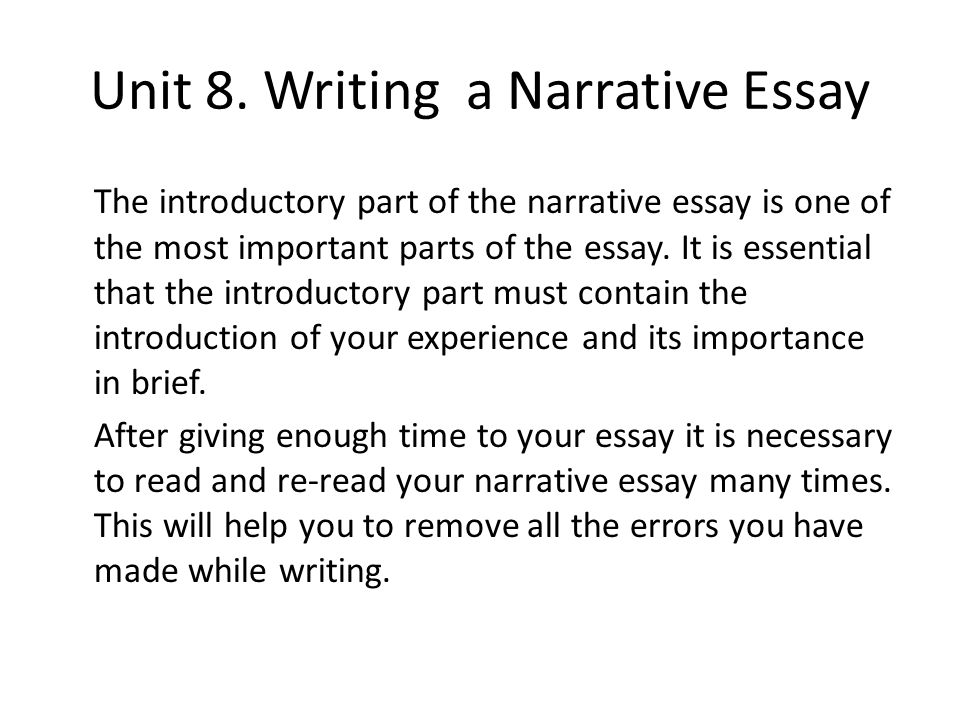 Brief narrative essay