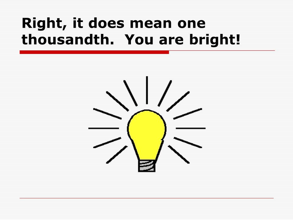 Right, it does mean one thousandth. You are bright!