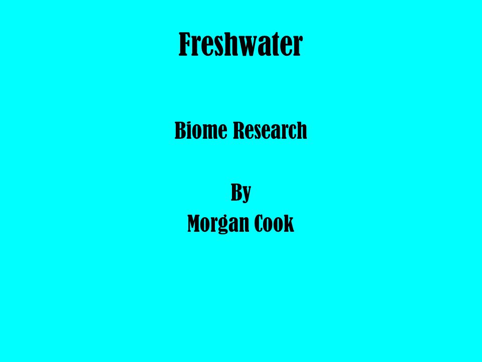 Freshwater Biome Research By Morgan Cook