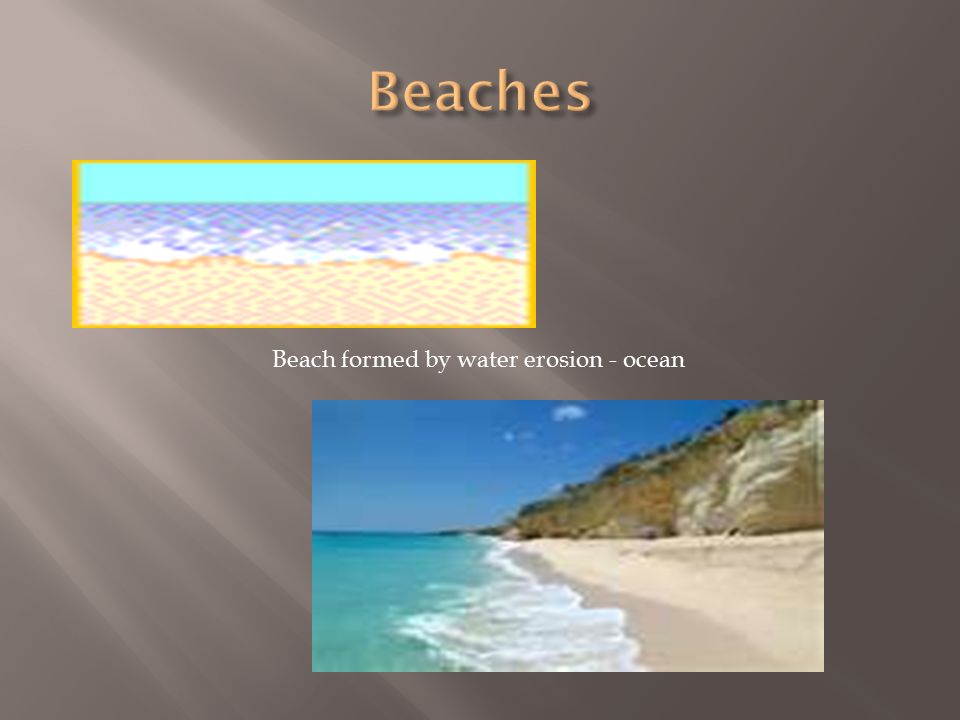 Beach formed by water erosion - ocean