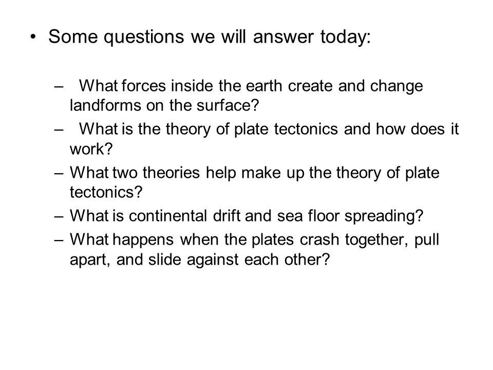 how does the theory of plate how does the theory of plate