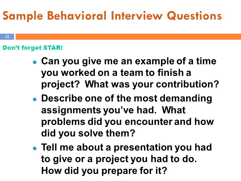 behavioral interview examples