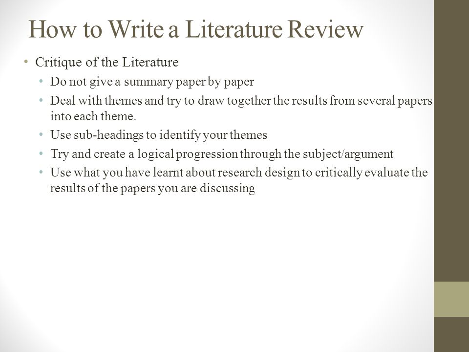 Critique literature review
