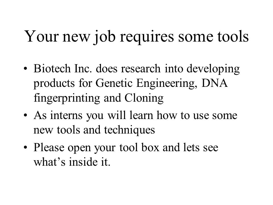 Welcome to Biotech Inc.