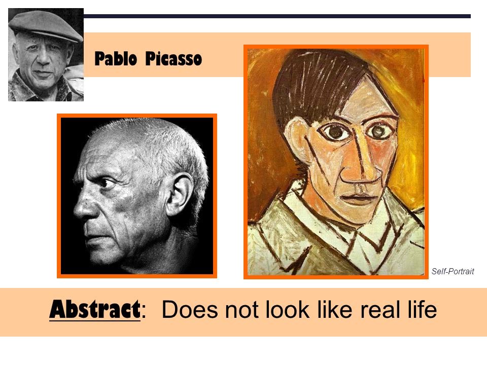 Abstract : Does not look like real life Self-Portrait Pablo Picasso