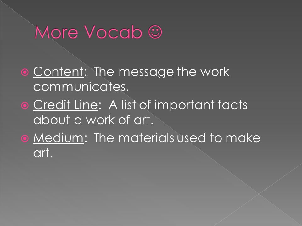  Content: The message the work communicates.