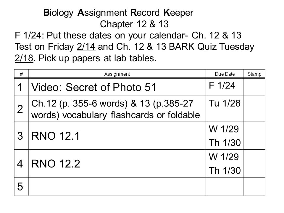 Biology Assignment