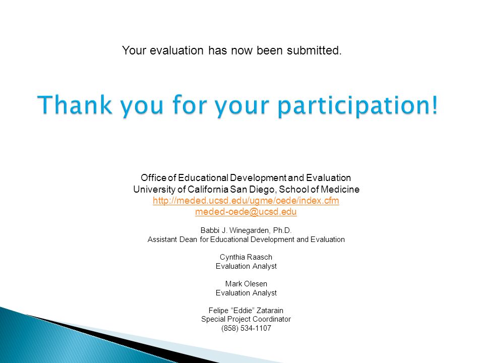 Your evaluation has now been submitted.