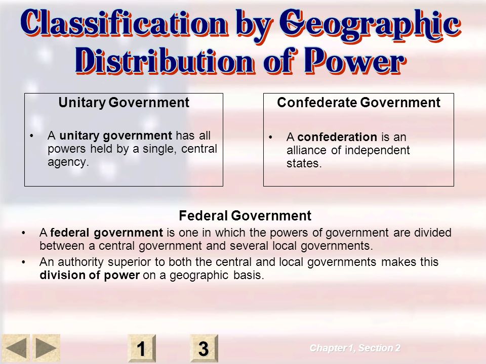 Unitary Government A unitary government has all powers held by a single, central agency.