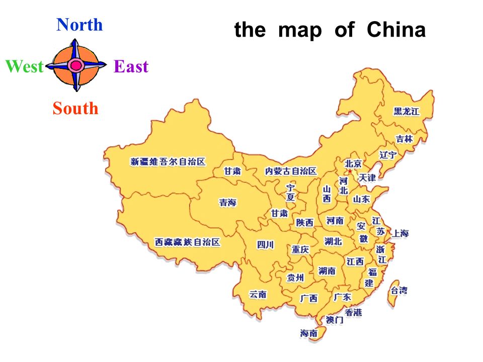 North South WestEast the map of China