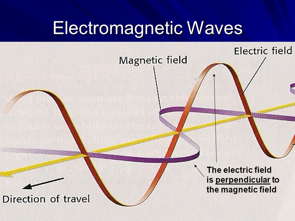 Electromagnetic Waves The electric field is perpendicular to the magnetic field
