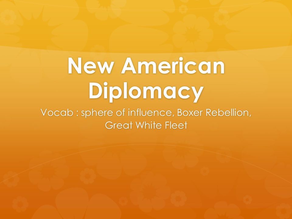 New American Diplomacy Vocab : sphere of influence, Boxer Rebellion, Great White Fleet