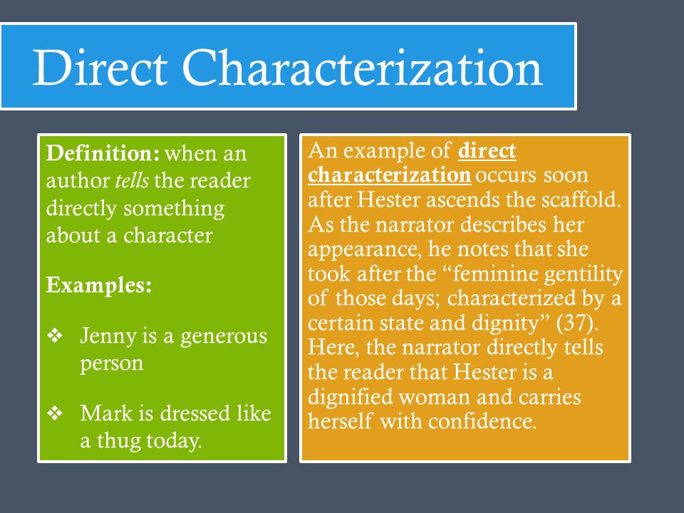 direct characterization definition
