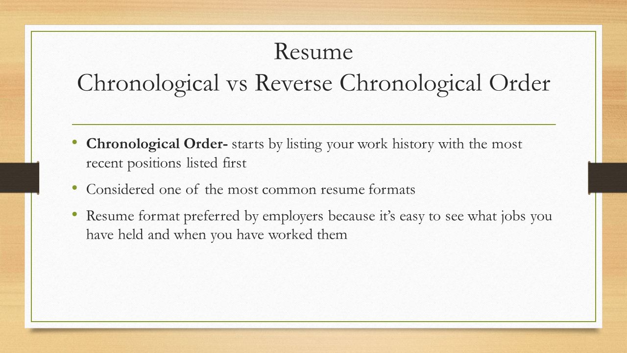 most common resume format