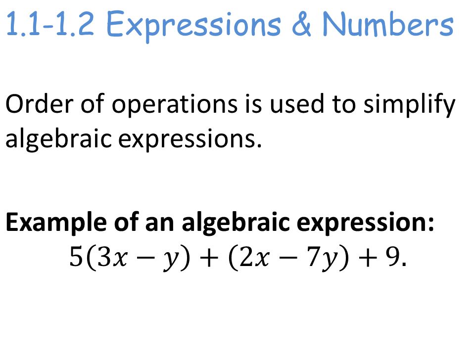 Expressions & Numbers