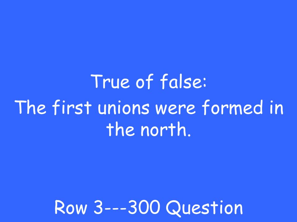 The south Row Answer