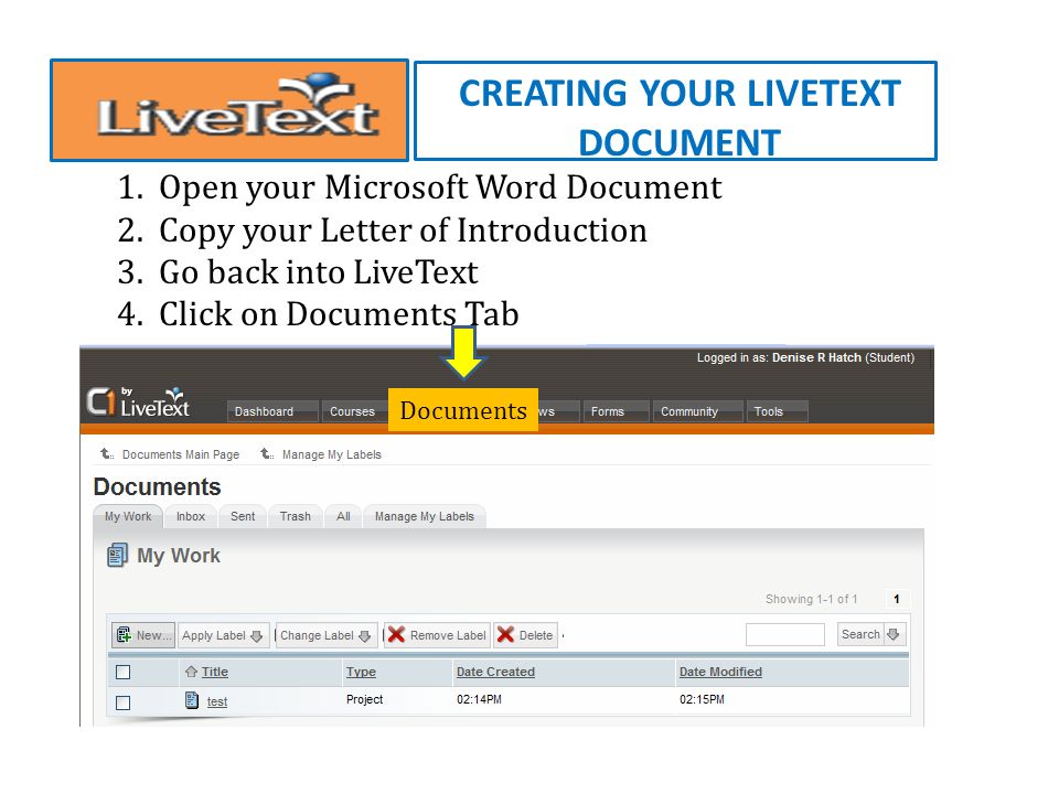 Click Next>> to login to your Live Text account.