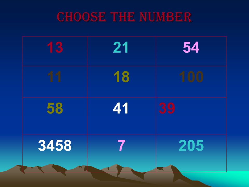 Choose the number