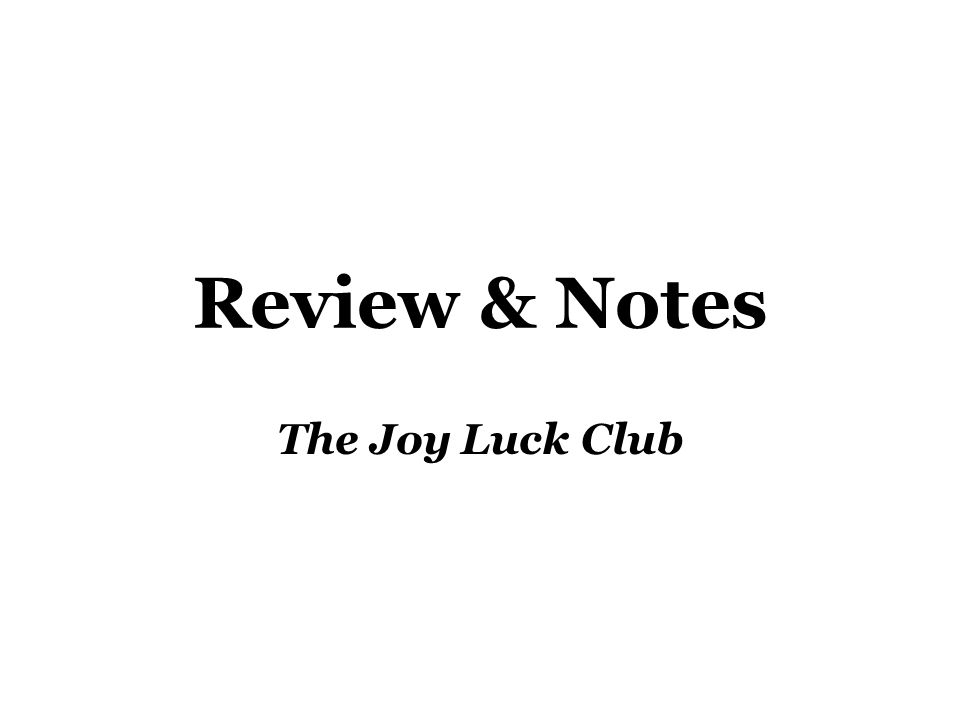 Joy luck club essay ideas