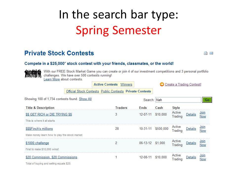 In the search bar type: Spring Semester